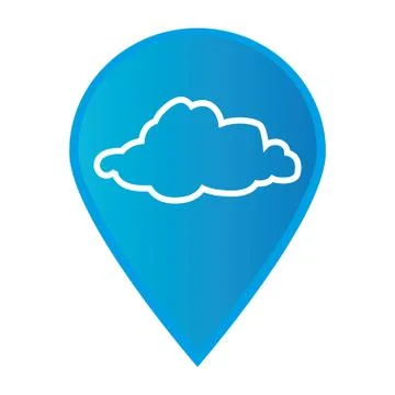 Mark icon pointer gps with silhouette cloud icon Illustrazione stock