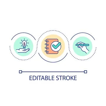 Mark important notes loop concept icon Stock Illustration