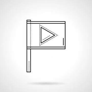 Mark for important videos flat line vector icon Stock Illustration