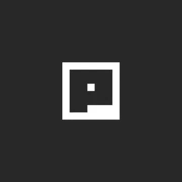 Mark initial P letter logo monogram square geometric shape, creative minimali Stock Illustration