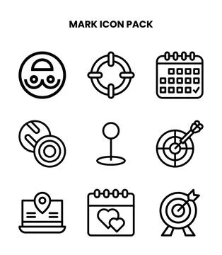 Mark Line Collection Icons Pack Stock Illustration