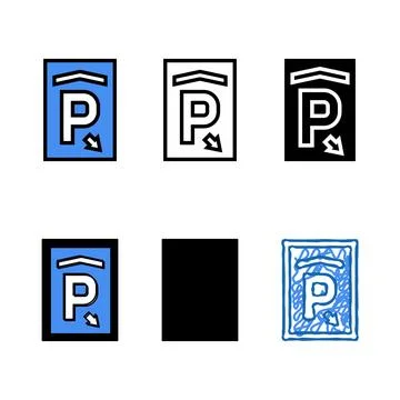 Mark parking color icon vector simplified Stock Illustration