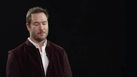 Mark-Paul Gosselaar interviewed for his television series 'The Passage' - 2019 Stock Footage 102366165