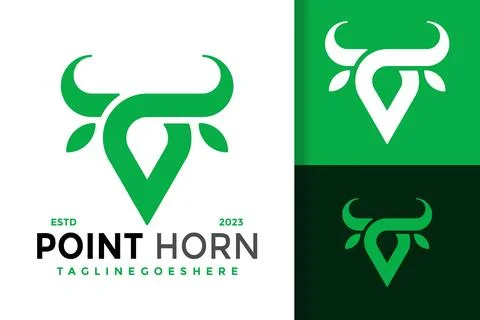 Mark Point Horn Logo Logos Design Element Stock Vector Illustration Template Stock Illustration