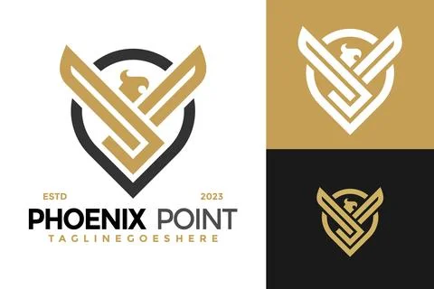 Mark Point Phoenix logo design vector symbol icon illustration Stock Illustration