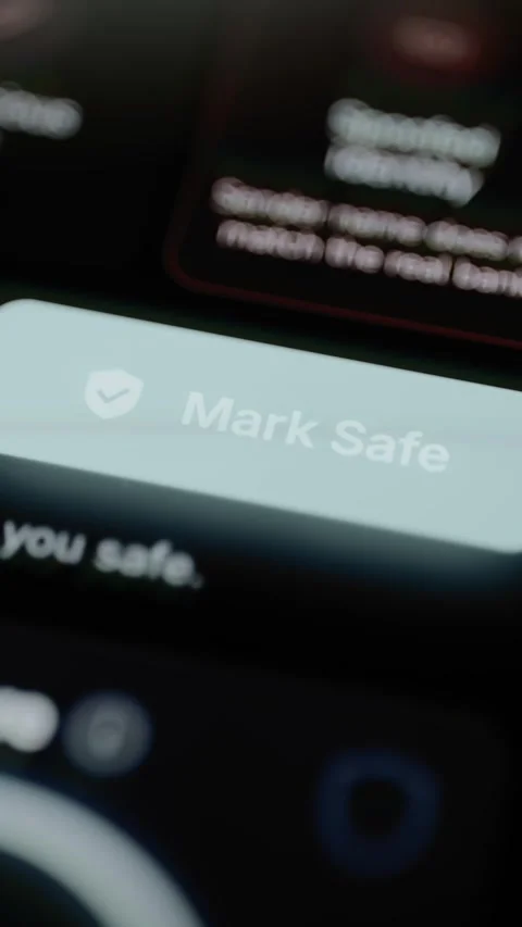 Mark safe control beneath security warnings Stock Footage 345502990