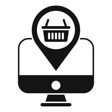 Mark store online icon simple vector. Computer app Stock Illustration