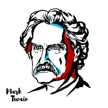 Mark Twain Stock Illustration