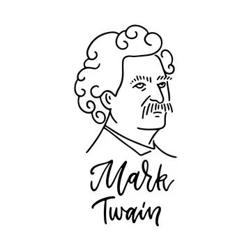 Mark Twain - Samuel Langhorne Clemens- an American author and humorist of the Stock Illustration