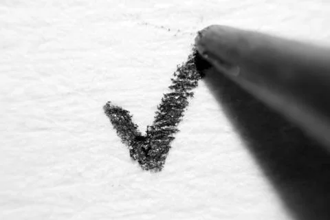 Mark under the microscope Foto stock