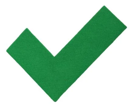 Mark V, tick of cotton, green hook. Yes icon. Approve sign isolated on white Stock-Illustration