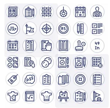 Mark Vector Icon Collection with 36 Retina Ready Bold Line Designs Stock Illustration