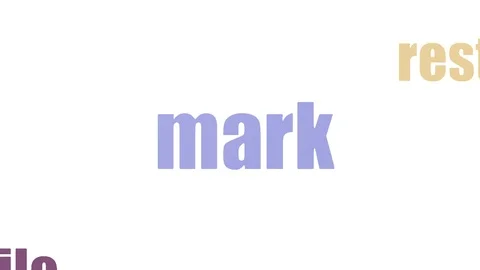 Mark Word Cloud Animated Isolated Stock Footage 107210276