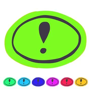 Mark yellow warning sign vector cartoon graphic Stock Illustration