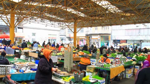 Markale - Fruit and Vegetable Market, Sarajevo Stock-Footage 34950740