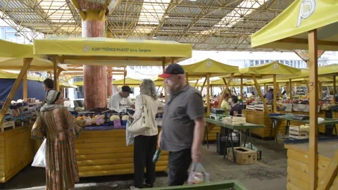 Markale - Fruit and Vegetable Market Sarajevo Stock Footage 230084375