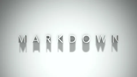 Markdown 3D title animation with shadows on a white background Stock Footage 297672726
