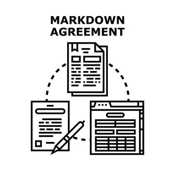 Markdown agreement document processing and digital signing Illustrazione stock