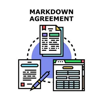 Markdown agreement document processing and digital signing Illustrazione stock