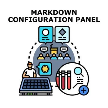 Markdown configuration panel creative vector concept Stock Illustration