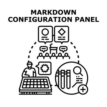 Markdown configuration panel creative vector concept Stock Illustration