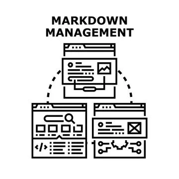Markdown content management creating online digital documents Stock Illustration