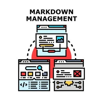 Markdown content management creating online digital documents Stock Illustration