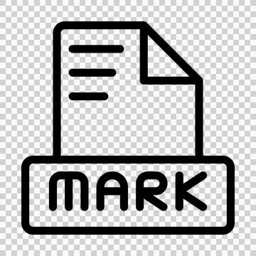 Markdown file icon outline style design. Document text file symbol 스톡 일러스트