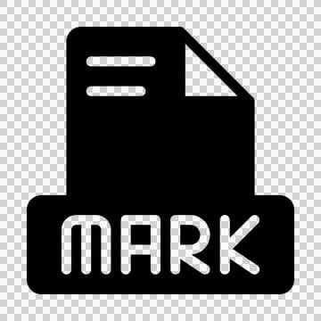 Markdown file icon simple design solid style. document text file icon, vector il Illustrazione stock