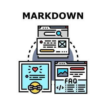 Markdown language for web content structuring イラスト素材