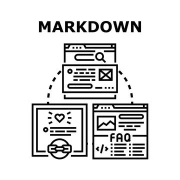 Markdown language for web content structuring Stock Illustration