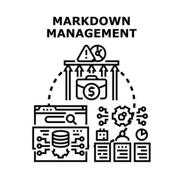 Markdown management concept optimizing business processes Illustrazione stock