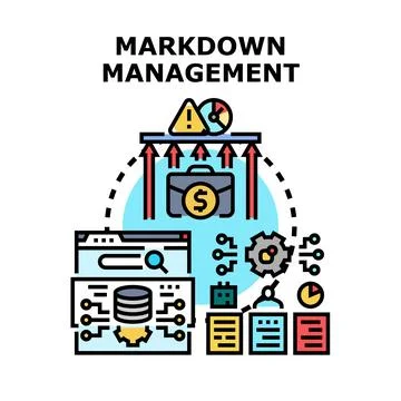 Markdown management concept optimizing business processes イラスト素材