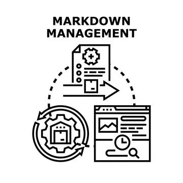 Markdown management process for content publishing strategy Stock Illustration
