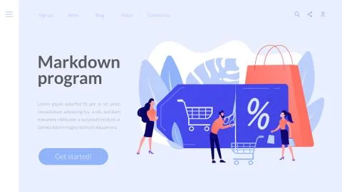 Markdown program concept landing page Stock Illustration