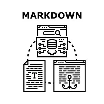Markdown text formatting and web content processing イラスト素材