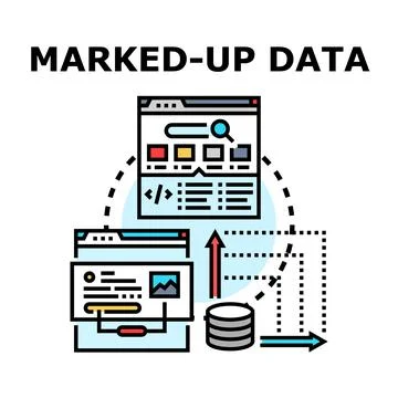 Marked up data processing for search engine optimization イラスト素材