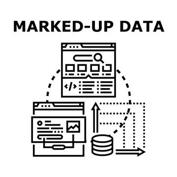 Marked up data processing for search engine optimization Stock Illustration