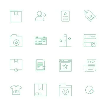 Marked Digital Vector Pack containing 16 Display Perfect Thin Line High Res.. Illustrazione stock