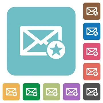 Marked mail square flat icons Stock Illustration