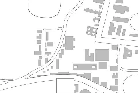 Marked territory on cadastral map, top view. Illustration Stock Illustration