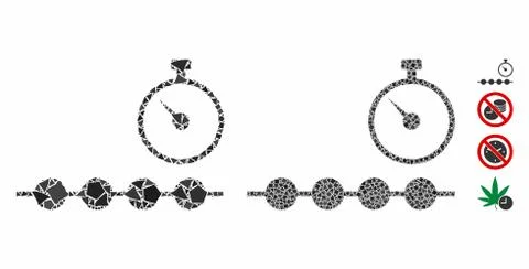 Marked time line Composition Icon of Uneven Elements Stock Illustration