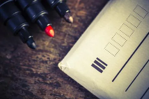 Marker and letter Stock Photos