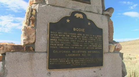 Marker at Bodie Stock Footage 519316