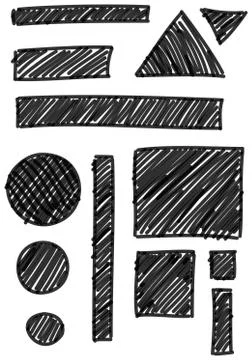 Marker drawn cross hatch elements Illustrazione stock