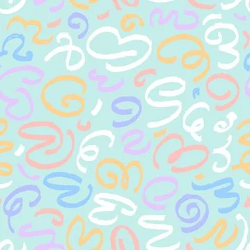 Marker drawn scribble abstract seamless pattern. Childish drawing. Hand draws 스톡 일러스트