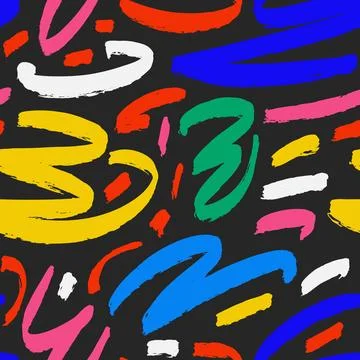 Marker drawn scribble abstract seamless pattern. Childish drawing. Hand draws 스톡 일러스트