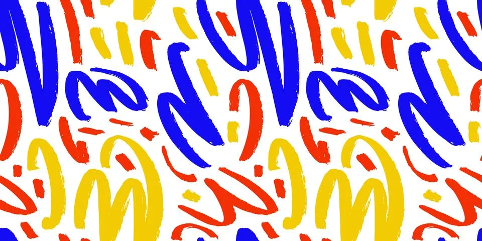Marker drawn scribble abstract seamless pattern. Childish drawing. Hand dra.. 스톡 일러스트