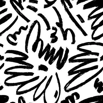 Marker drawn scribble vector seamless pattern. Childish drawing. Hand draws.. 스톡 일러스트