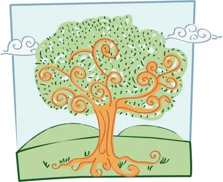 Marker effect tree Stock Illustration